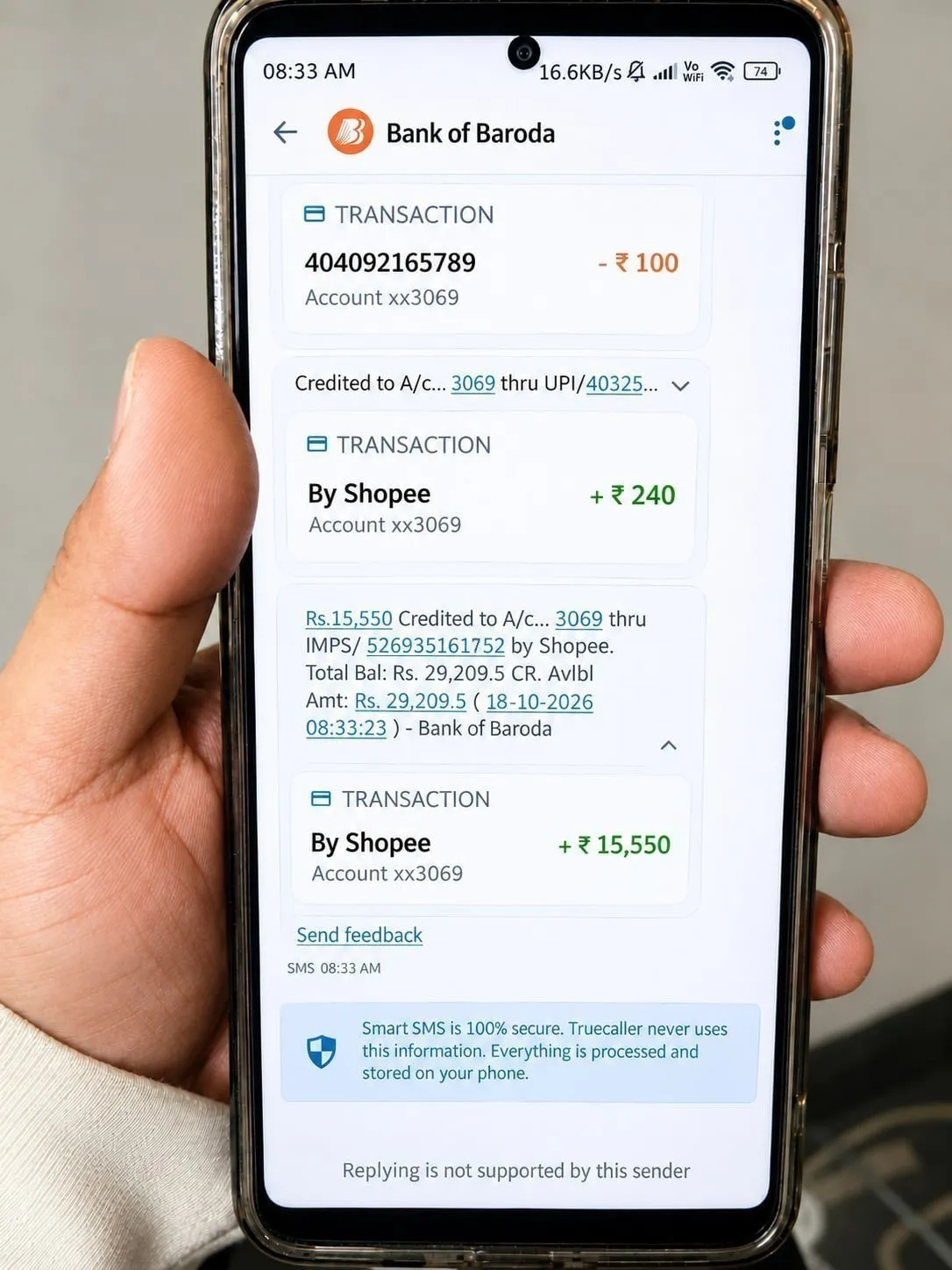 Axis Bank Transfer Successful